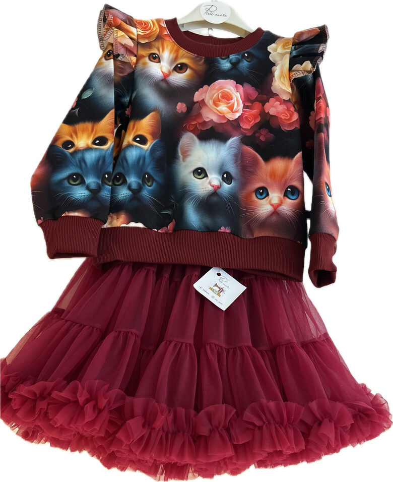  (98-140) Komplektas "Kačiukai gėlėse" 