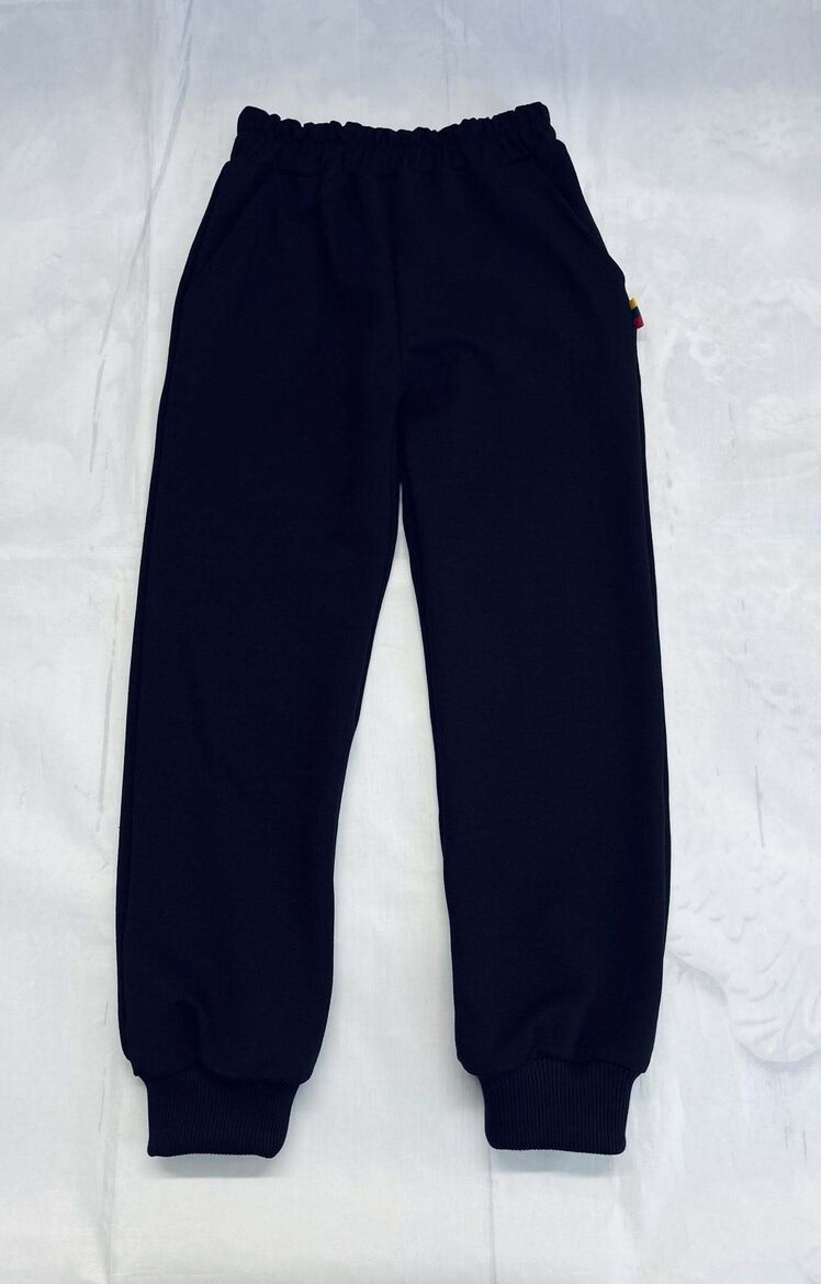 (92-140) Medvilninio kilpinio kelnės "Juodos" 12-15 eu.