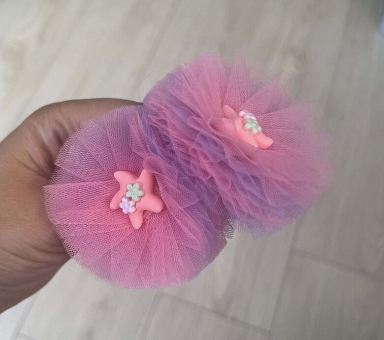 Rankų darbo plaukų gumelės "Jūros žvaigždė" 