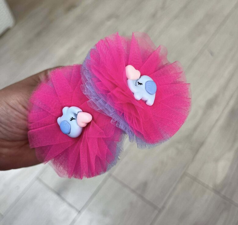 Rankų darbo plaukų gumelės 'Drambliukas" 