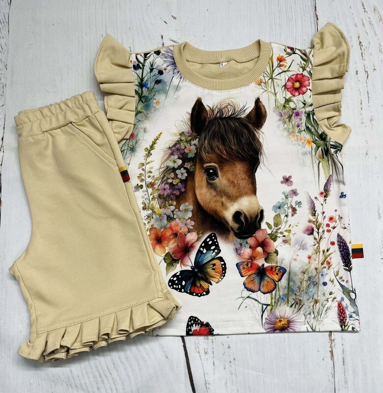 (116) Komplektukas su šortais "Vasaros arkliukas" 