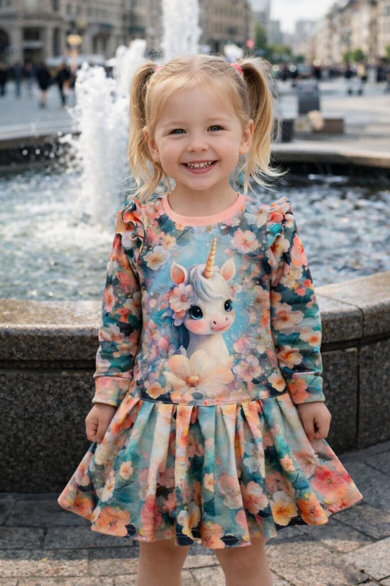 (92-128) Suknelė "Vienaragiukas" 