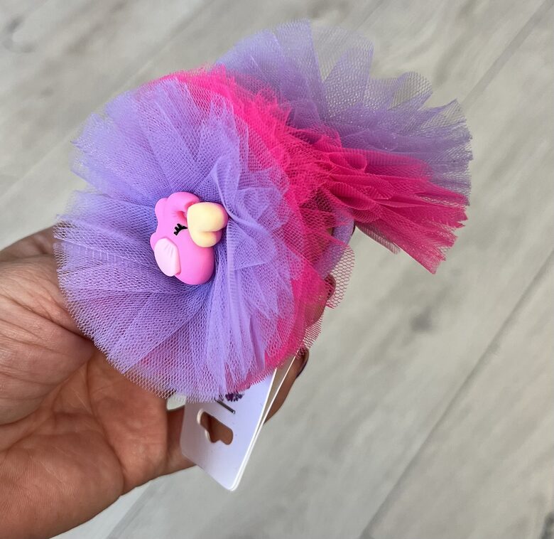 Rankų darbo plaukų gumelės "Drambliukas" 