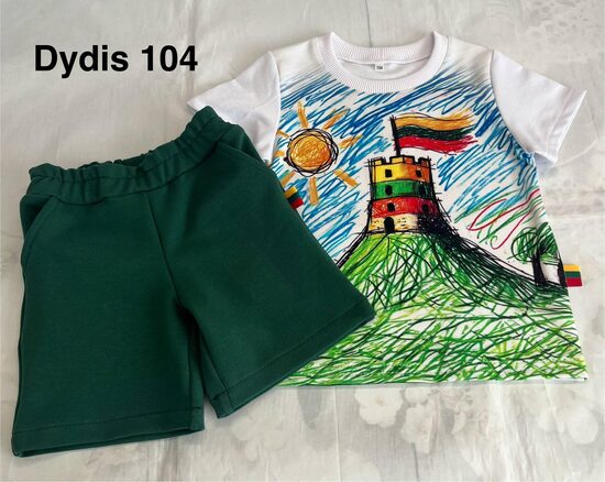 (104-122) Komplektukas su šortais "Gedimino pilis"  