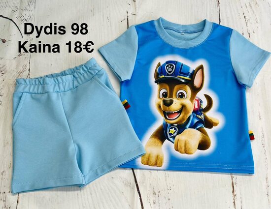 (98) Komplektukas su šortais "Šuniukas patrulis"