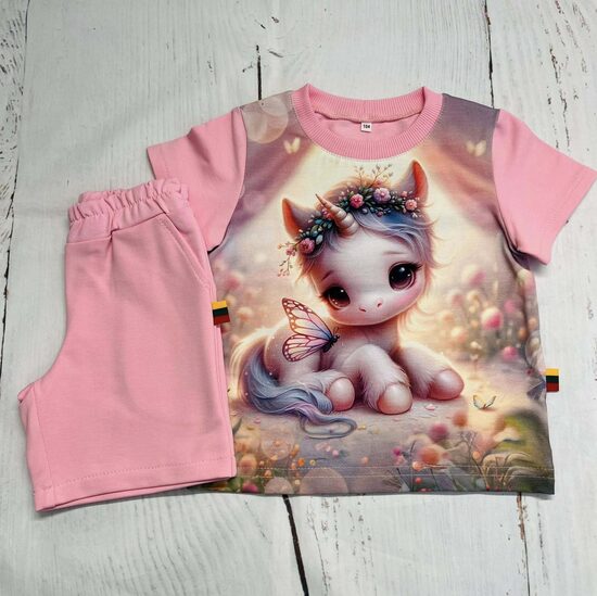 (104-110) Komplektukas su šortais "Vienaragiukas" 