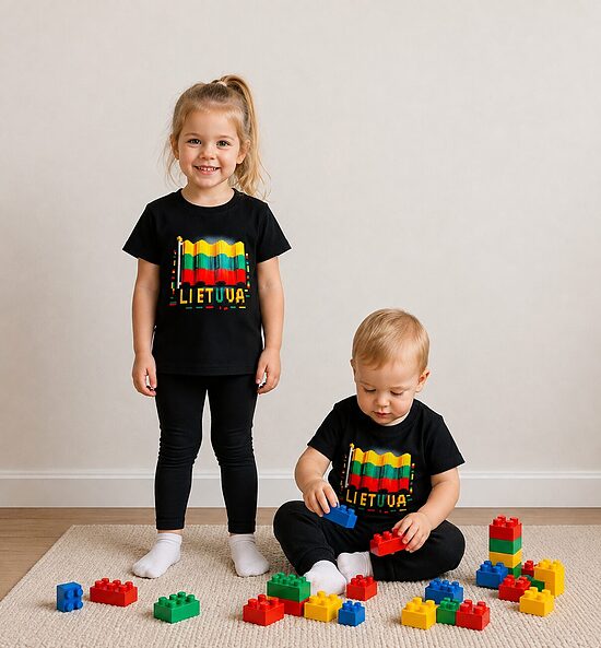 (Dydis 104,110,116) Marškinėliai “Lego Lietuva” 