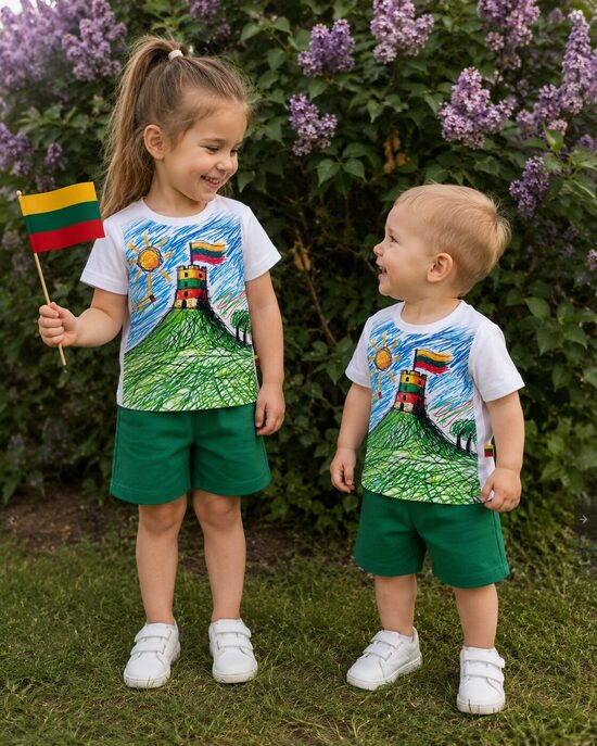(110) Komplektukas su šortais "Gedimino pilis"  