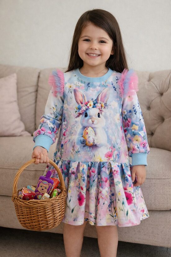 (86-128) Suknelė “Zuikis puikis”