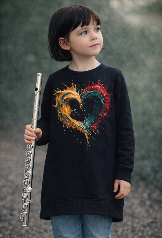 (110-152) Tunika “Trispalvė širdelė”